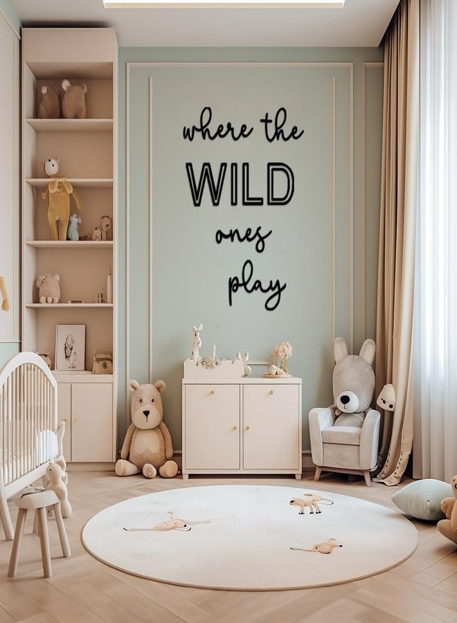 Puremigo Playroom Wall Decor, 24" XL Where The Wild Ones Play Nursery Sign Acrylic Wall Art Decoration for Kids Toddler Room Decor Boys and Girls Home Bedroom Sign (Acrylic - Black) - Image 2